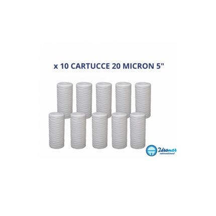 Cartouches à fil enroulé de 20 microns, 5 pouces, en paquet de 10 pièces, idéal pour filtres à eau.