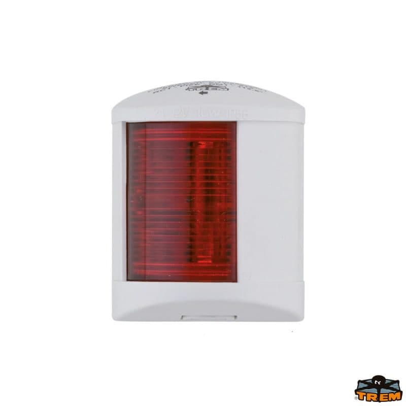 Fanale corpo bianco 12V, 112,5° sinistra luce rossa -12 m, mod. Croce del Sud – codice: L3674530 – Trem