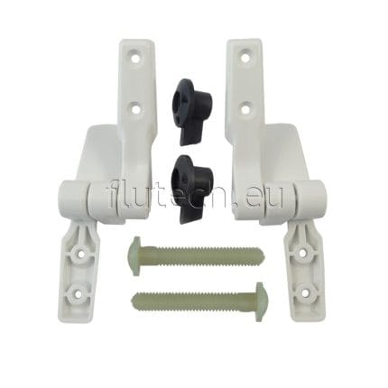 Soportes y tornillos para kit de pasadores y soportes para inodoro STD.