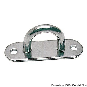 Cavalier en acier inoxydable avec base 36×100 mm - Code : 39.005.00 - Osculati