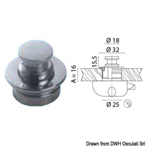 Bouton en laiton chromé 16 mm – code : 38.181.20 – Osculati
