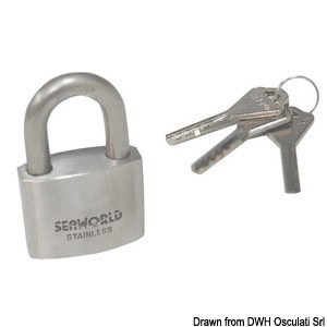 Stainless steel padlock 40 mm shackle – code: 38.025.40 – Osculati