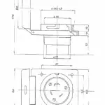 ABS Socket 30 A 220 V, code 14.331.00, ideal for marine and nautical applications.