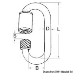 10 mmのスクリュー付きステンレススチールカラビナ、耐久性があり長持ちします。海洋用途に最適です。.
