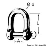 Anello di sollevamento in acciaio inox a D largo 10 mm, codice 08.325.10, Osculati, per applicazioni.