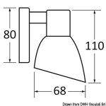 Faro alogeno Batsystem OPAL II ABS cromato, codice 13.869.03.