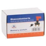 Black technopolymer battery disconnect switch, 100A, for marine applications.