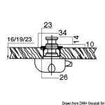 Simple nylon latch for fastenings, code 38.180.01, Osculati.