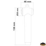 Doccetta a pulsante 1/2 M con misure dettagliate, ideale per impianti idraulici.