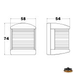 Fanale corpo bianco 12V, 112,5° sinistra luce rossa -12 m, mod. Croce del Sud – codice: L3674530 – Trem