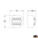 WHITE BODY LIGHT 12V, 112.5°, LEFT RED LIGHT, -12MT - CODE: L5874530 - TREM