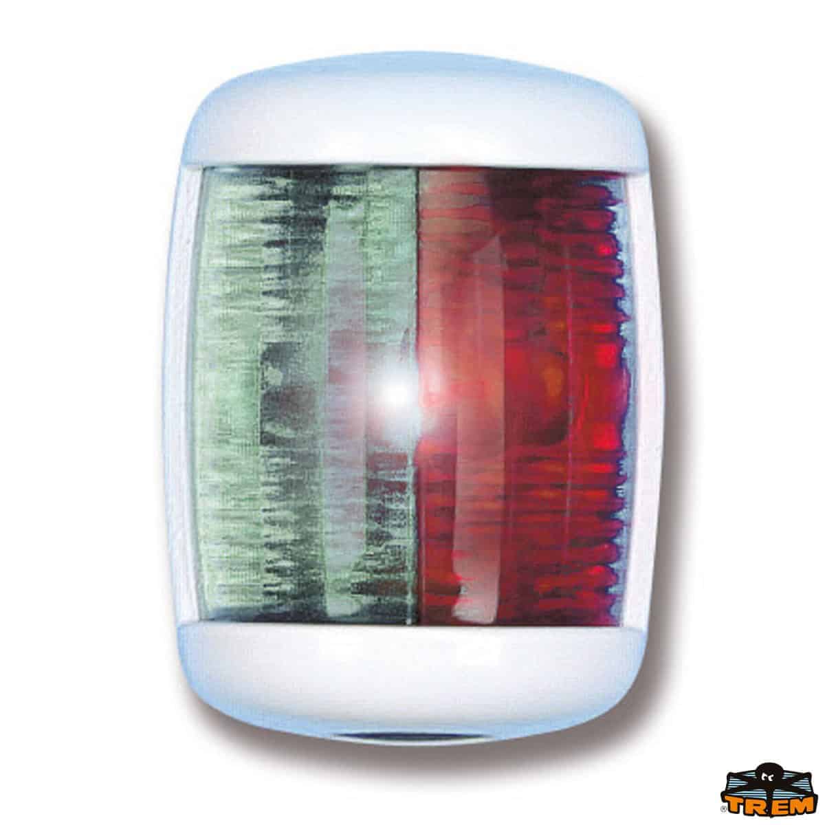 Fanale corpo bianco 12&nbsp;V, 225&deg;, combinato rosso/verde, <12&nbsp;m, mod. Mini Star &ndash; codice: L5974610 &ndash; Trem
