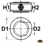 Filtre à air Volvo, modèle N0114645, pour véhicules avec référence 3582358.