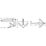 Verzinkter Anker für Boote, Modell Bruce, 15 kg, Code 0202344.