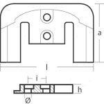 Anodo piastra Bravo, codice 5123014, per motomarine.