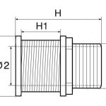 Large 52 mm threaded tube for marine engines, code 1425156, with robust threading.