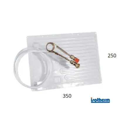 Evaporador plano 350x250 con juntas Parker 5450 para refrigeración.