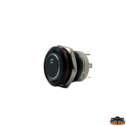 Zwarte aluminium schakelaar 20A rood, momentaan AAN-UIT, 9–32V, code L0682321, Trem.