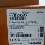 Label of the fan-coil AT9HVZ -SI 6" MR 230V 50-60Hz Dometic.