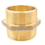 Reduced double tube M-M in anti-corrosion brass, 2" to 1½" in corrosion-resistant brass.