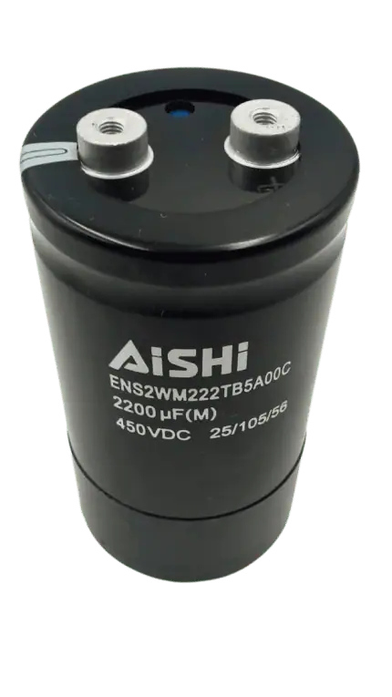 Condensateur 2200 microfarads 450V pour applications industrielles et réfrigérateurs.