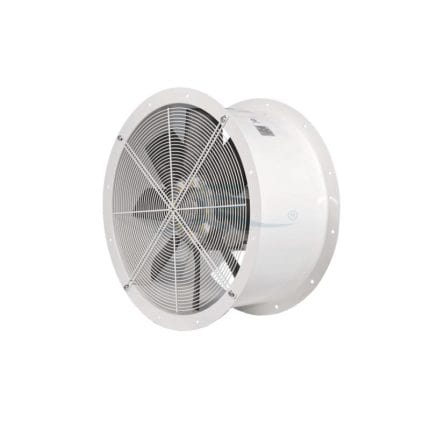 Industrial fan ELL 315/2 R, 24V, 0.37 kW with protective grille.