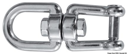 Edelstahl-Kugellager mit Öse und Wirbel 10 mm, ideal für marine und nautische Anwendungen.