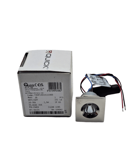 LED-spot in roestvrij staal, compatibel met Jo nat 1,5W 1030V, ideaal voor industriële verlichting.