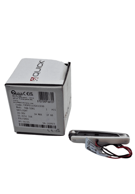 LED nat 1030V inox E00 1p, code FASP2113SX1CE00, en emballage avec boîte et câble.