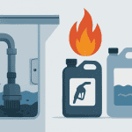 Immagine di un sistema di tubazioni con rischio incendio e componenti da controllare.