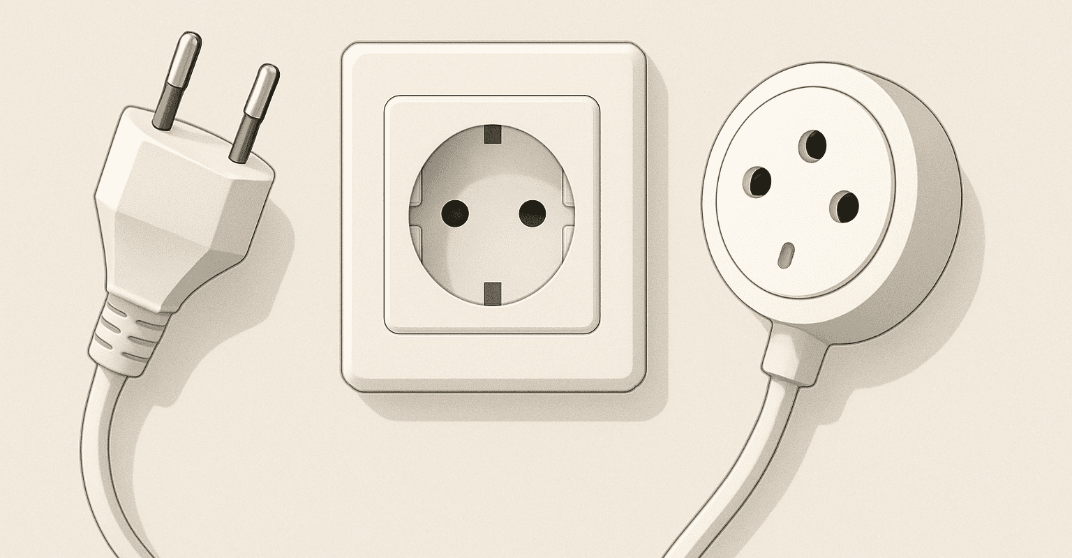 Electric cable and power socket, power supply components.