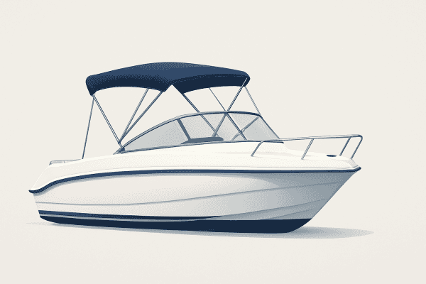 Sonnensegel für Motorboote, Sonnenschutz und Beschattung.