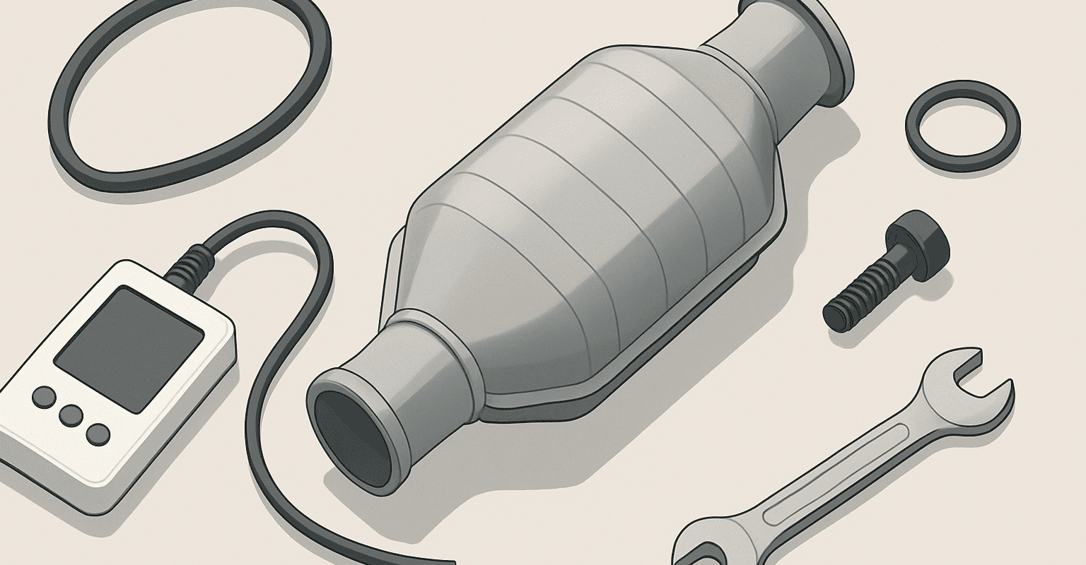 Herramienta de diagnóstico para vehículos, con sensor y llave inglesa.