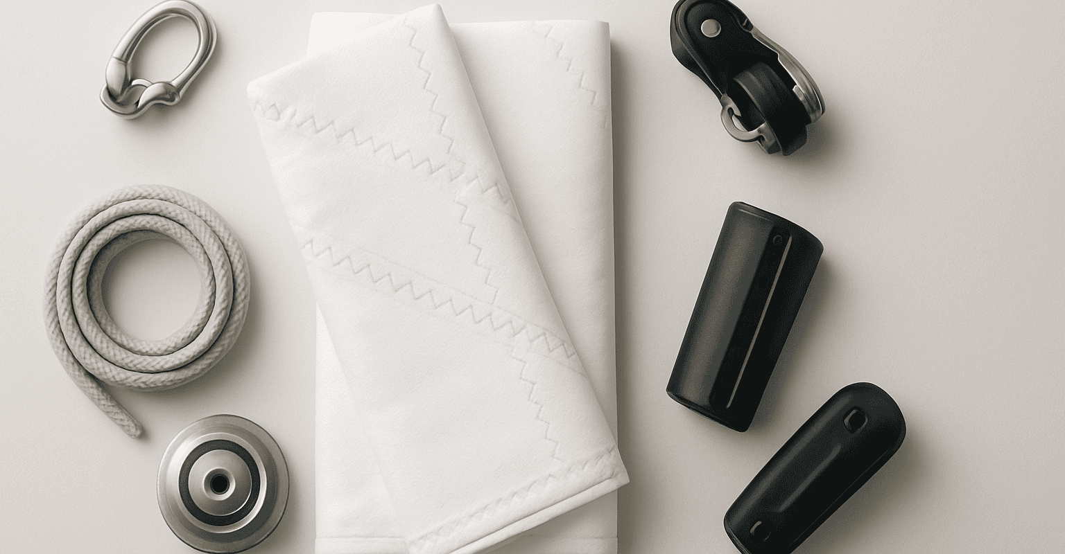 Accesorios de vela y repuestos náuticos para mantenimiento y reparaciones de velas.