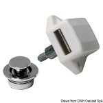 Pulsante in ottone cromato da 19 mm, ideale per applicazioni marine e di design.