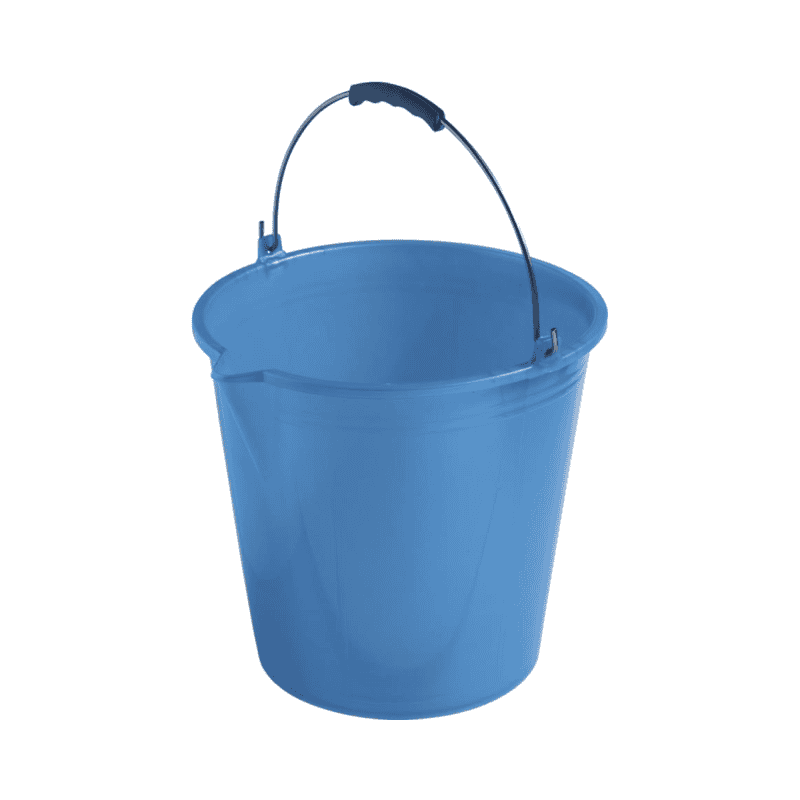 Secchio in plastica con becco da 10 litri, ideale per uso professionale e domestico.