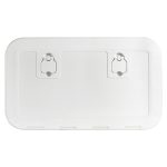 Piastra di montaggio bianca per dispositivi elettronici, ideale per installazioni pulite e sicure.