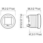 Diagramma tecnico di un dispositivo NFC Smart CHC con dimensioni dettagliate.