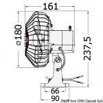 Schema tecnico ventilatore 12V TMC Osculati con dimensioni dettagliate.