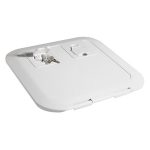 White flush hatch 380x280 mm for nautical installations.