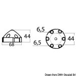 Supporto per elica Max-Prop 28/35 mm con dimensioni dettagliate.